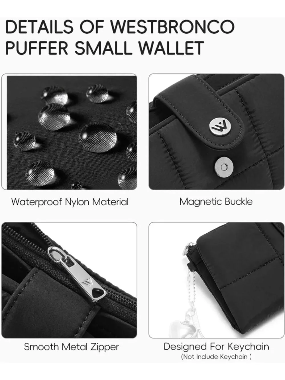 Stylish Puffer Wristlet Wallet for Women | RFID Blocking Card Holder, Compact